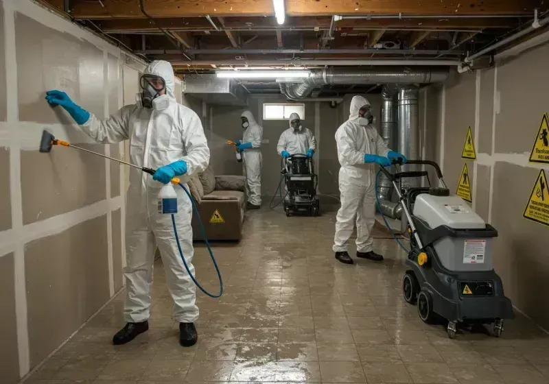 Basement Moisture Removal and Structural Drying process in Bull Valley, IL